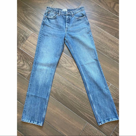 Zara Denim - Zara Mid-Rise Straight Leg Jean in Blue/Gray